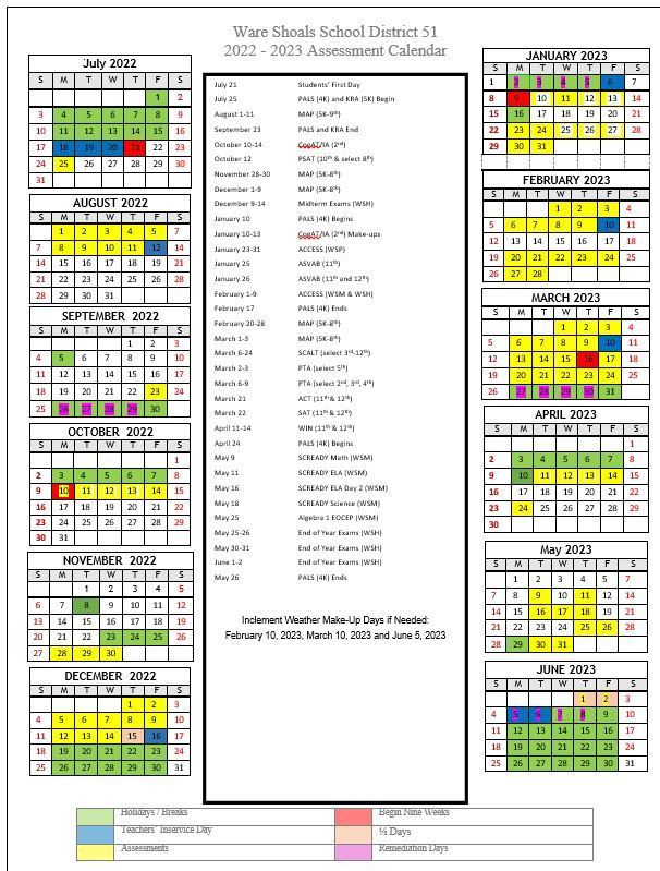 22-23 Assessment Schedule