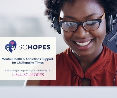 SC HOPES Mental Health and Addictions Support for Challenging Times 1-844-SC-HOPES