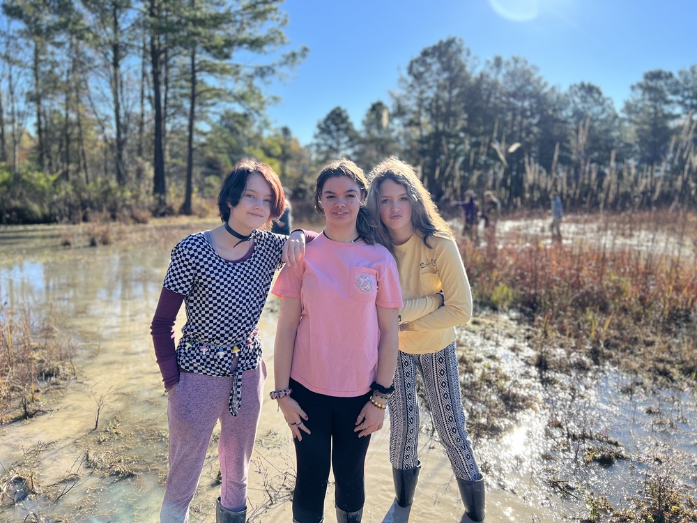 Three Students pictured in Camp Leopold wilderness