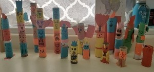 Fourth grade students created Kachina Dolls and Totem Poles in Social Studies class.